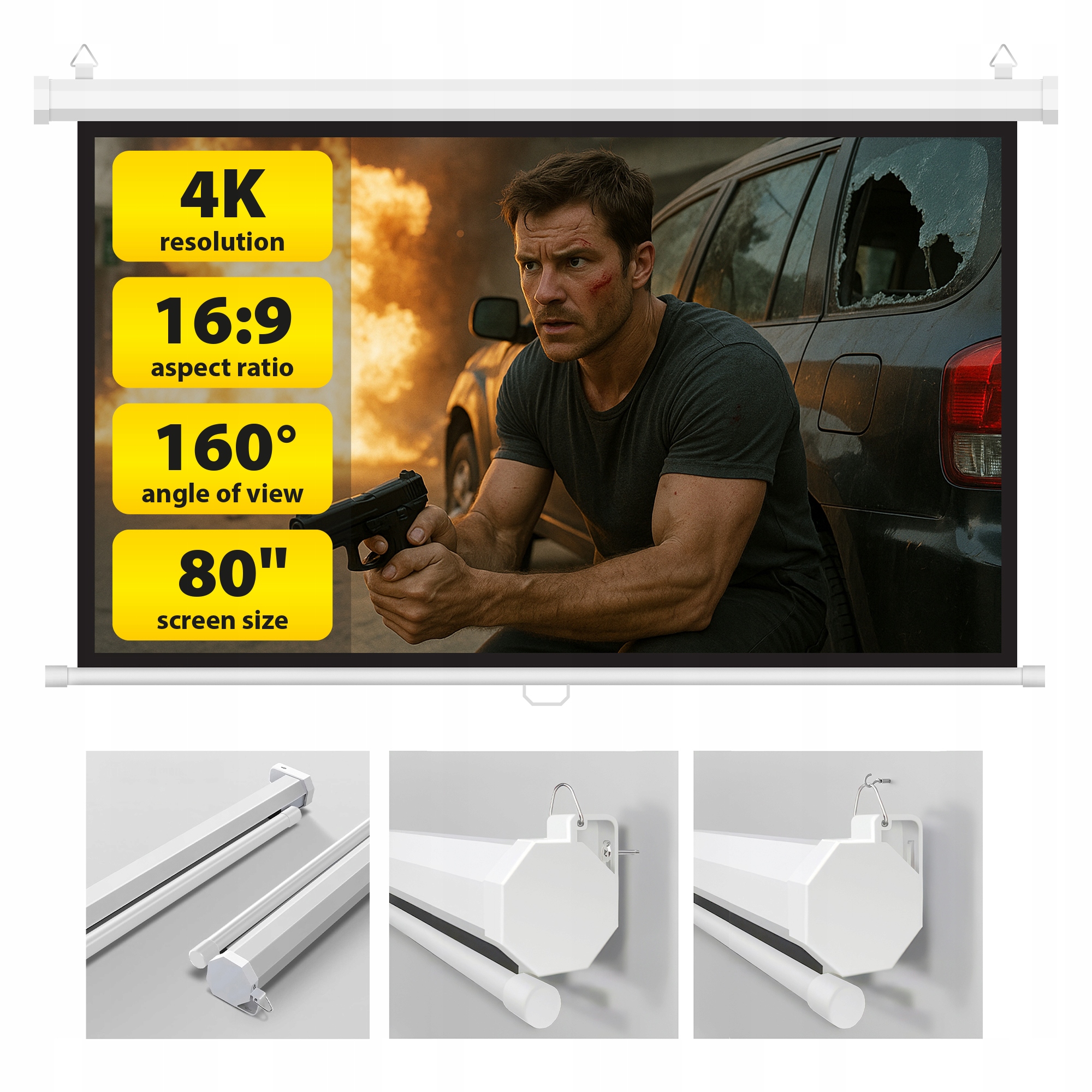 Ekran projekcyjny 16:9 Camrock Matte W 80 99,6 cm x 177,1 cm