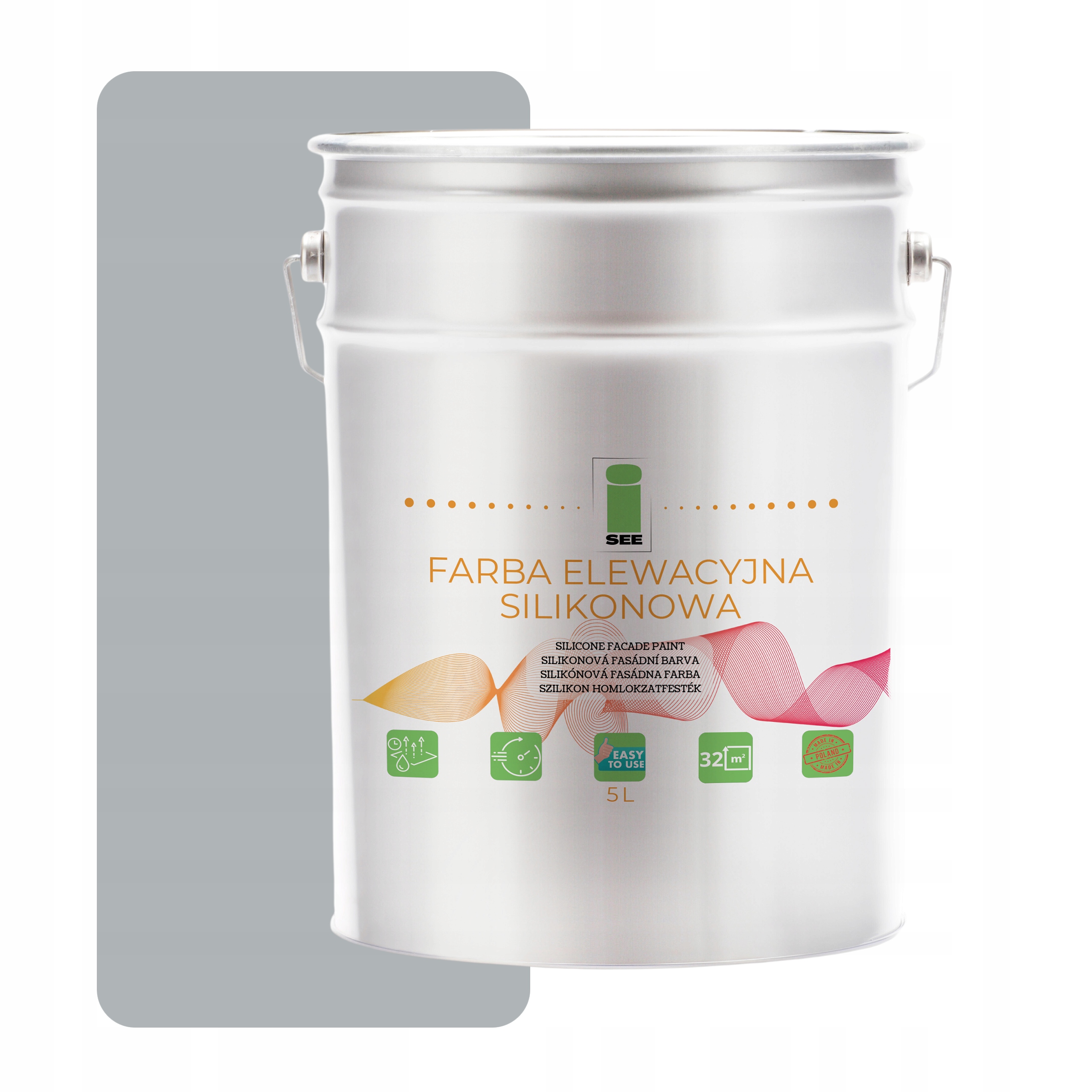 Silikónová Fasádna Farba Na Fasádu Sivá Svetlá 5L Paropriepustná