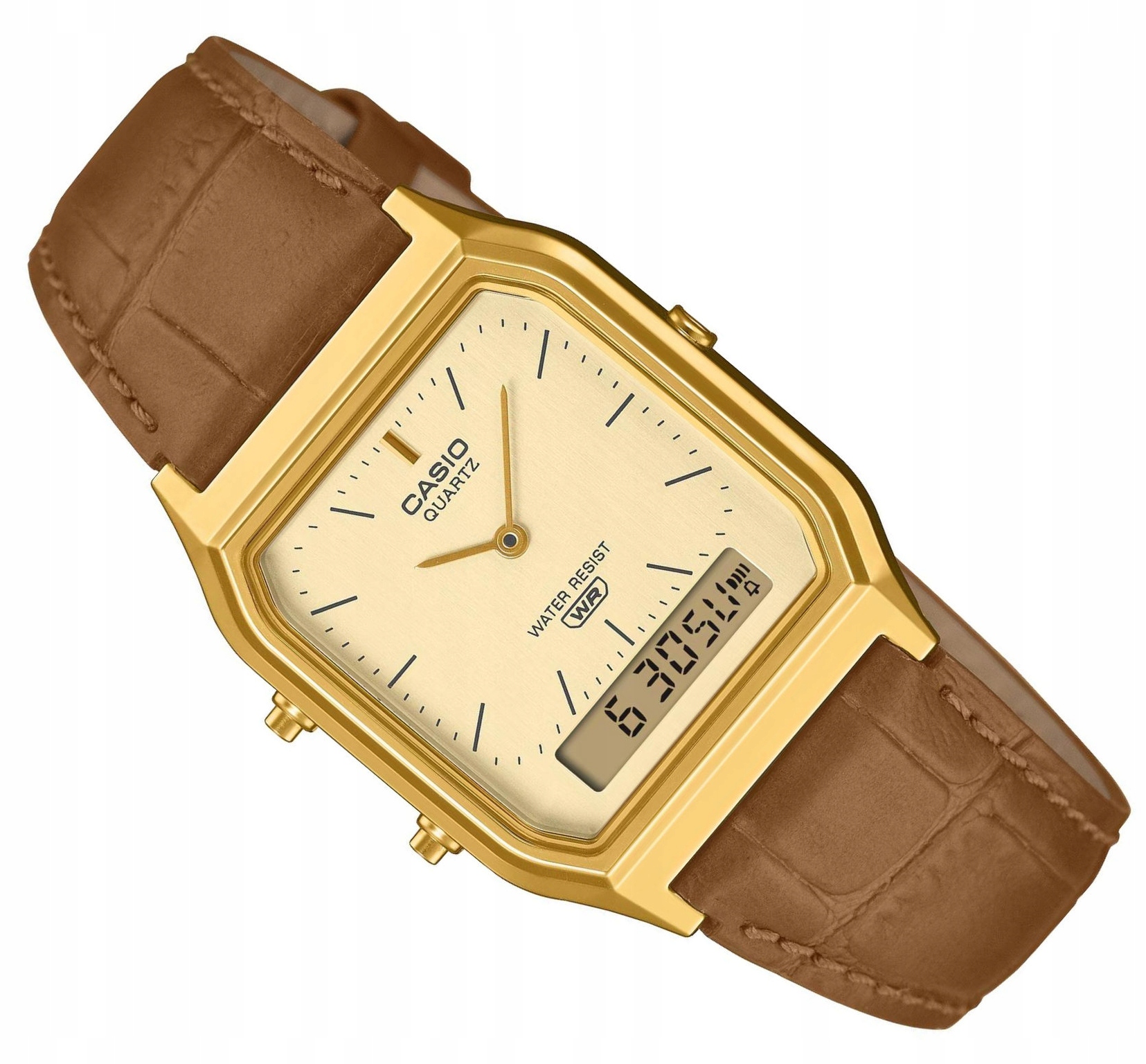 Klasické Zlaté Elegantní Hodinky Casio Retro Vintage AQ-230EGL -9AEF