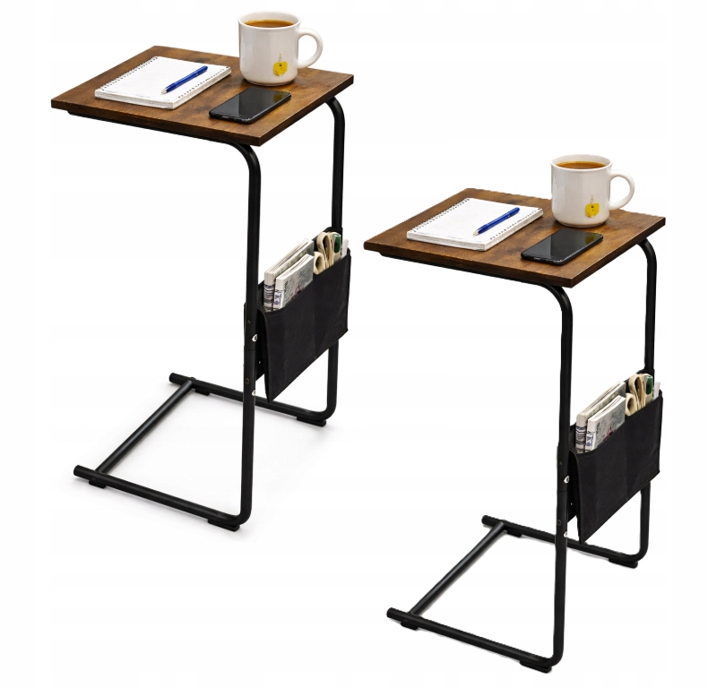 Pomocný stolek pod notebook loftový s organizérem 30x40x70 cm 2 kusy
