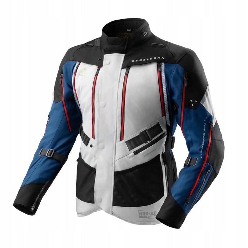 Turistická motocyklová bunda Rebelhorn Hardy 3.0 Blue Grey Red Darčeky