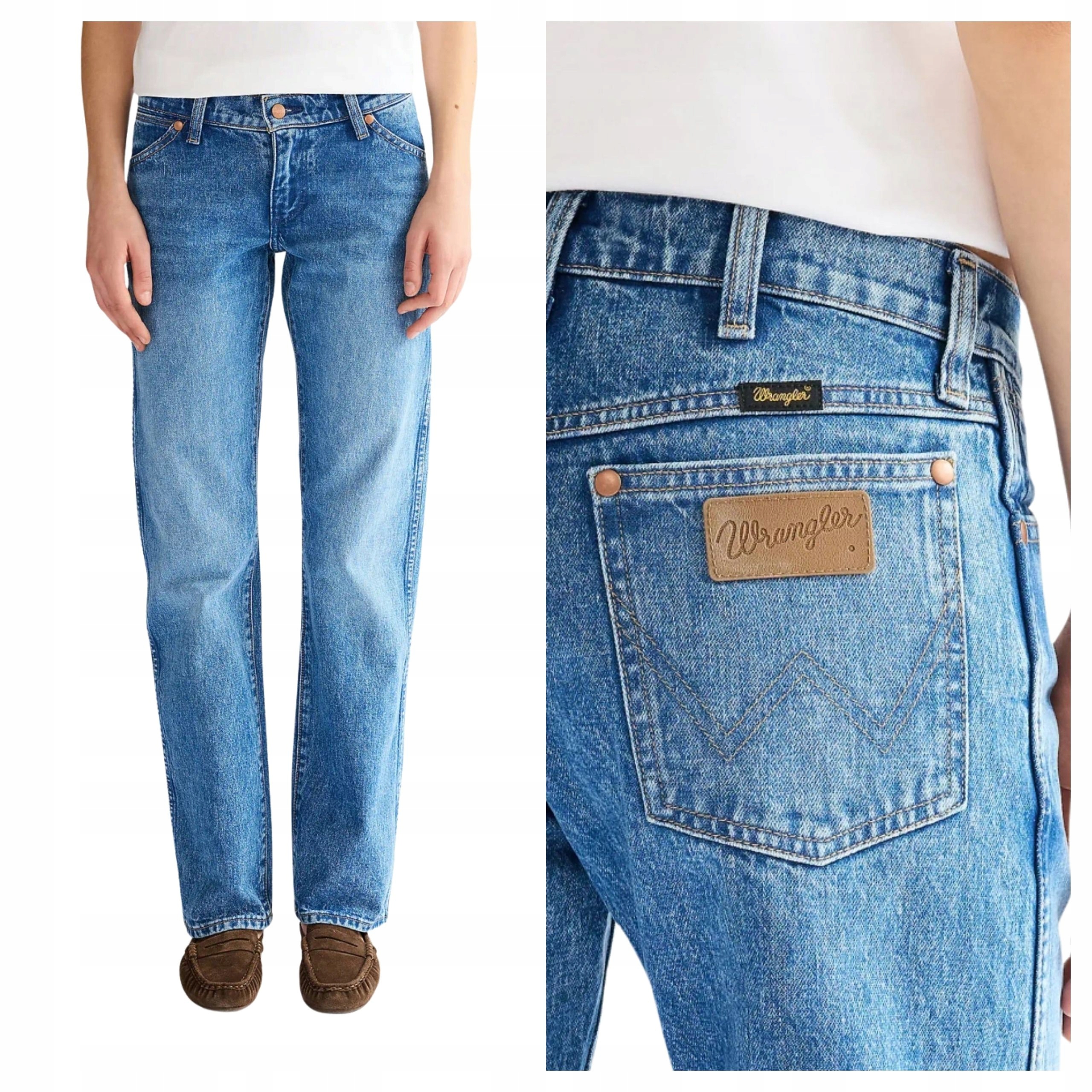 Dámské kalhoty Wrangler Low Rise Cowboy Modré Džíny Bavlna W28 L30