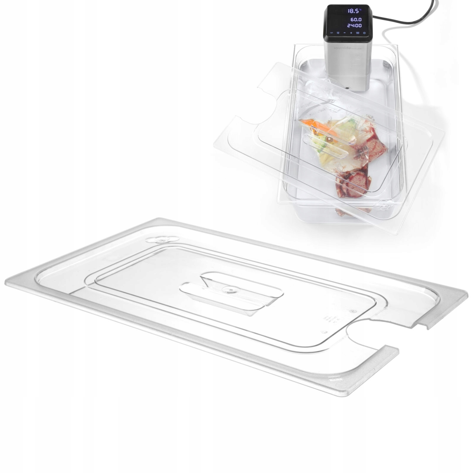 Víko Pro Nádobu Gn 1/2 Z Polyetylenu S Výřezem Pro Sous Vide Hendi