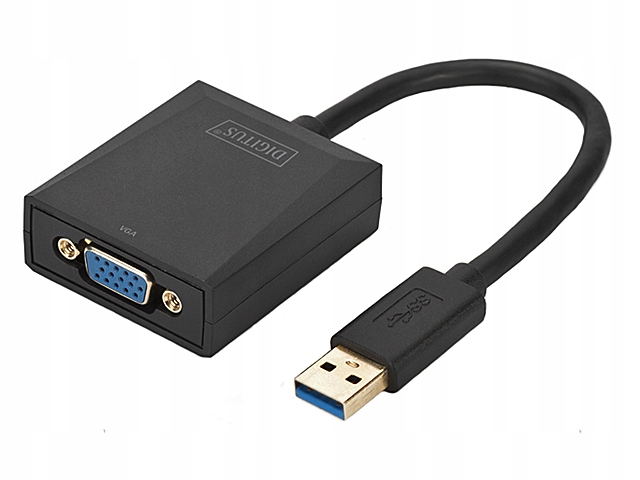 Adapter graficzny USB3.0 -> VGA FullHD 2K/60Hz 0.15m DIGITUS DA-70840