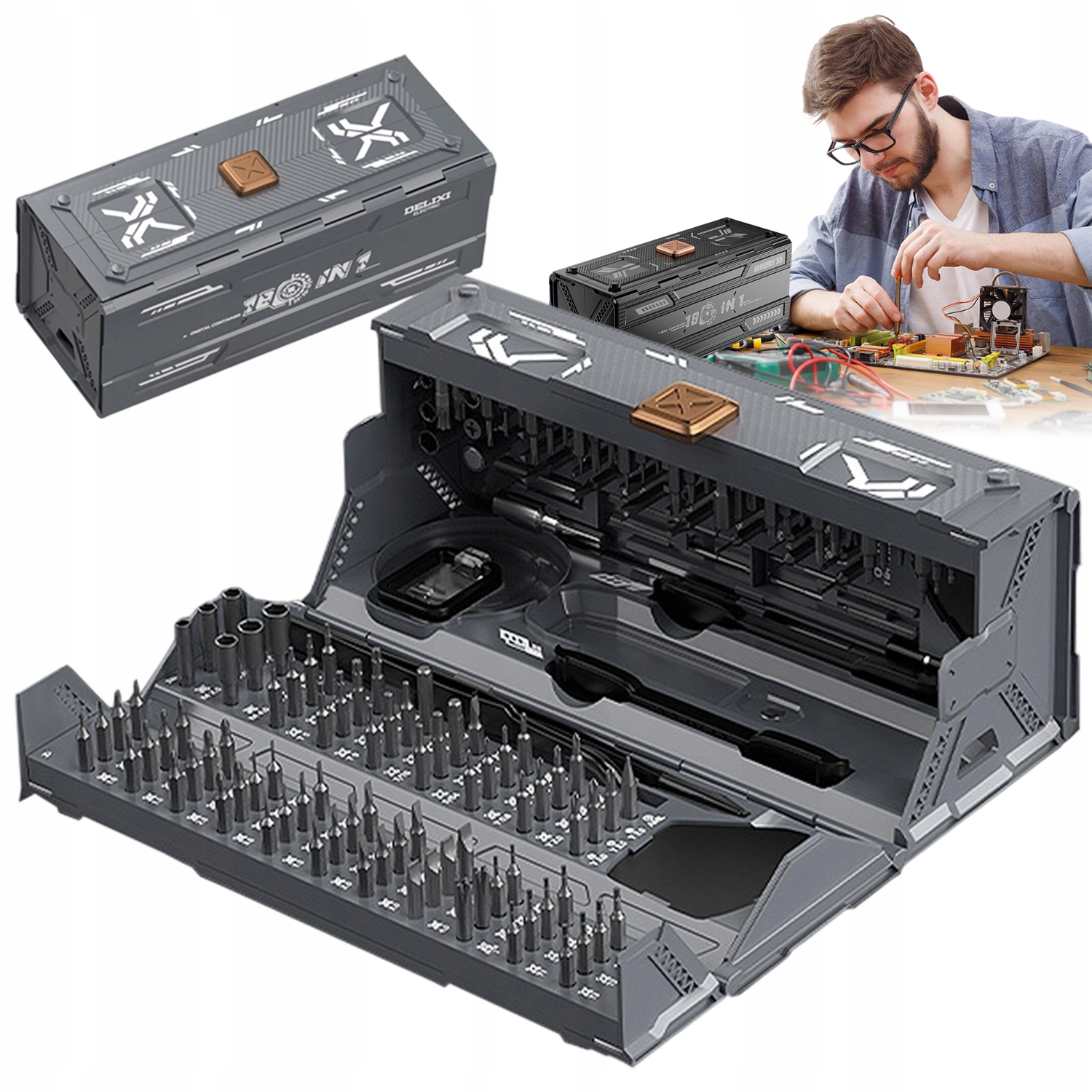 180 V 1 Přesné Šroubováky Sada 160 Magnetických Bitů Pro Opravu Počítačů