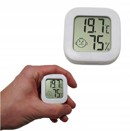 Stacja Pogody Termometr Higrometr Pokojowy Cyfrowy Biały