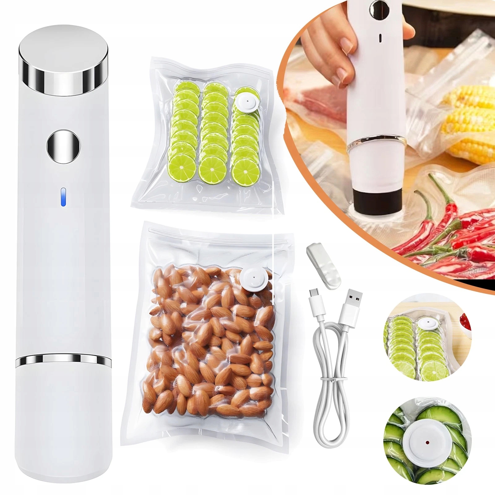 Přenosný Vakuový Balicí Stroj S 20 Sáčky A Snadnou Obsluhou