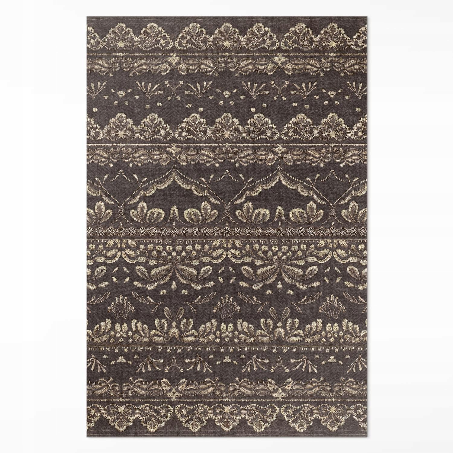 Koberec Vinyl do domu Zemité tóny s botanickými vzormi Veľký 140 x 210 cm