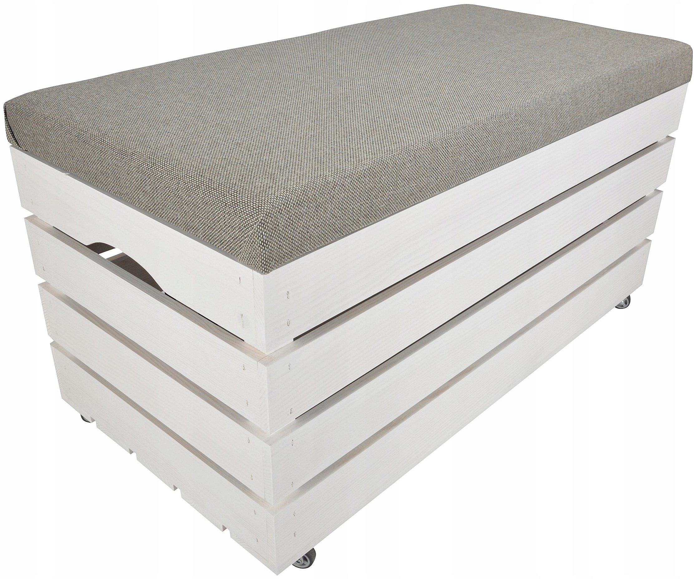 Taburet Dřevěná Borovice S Čalouněním, Úložný Prostor Kufřík