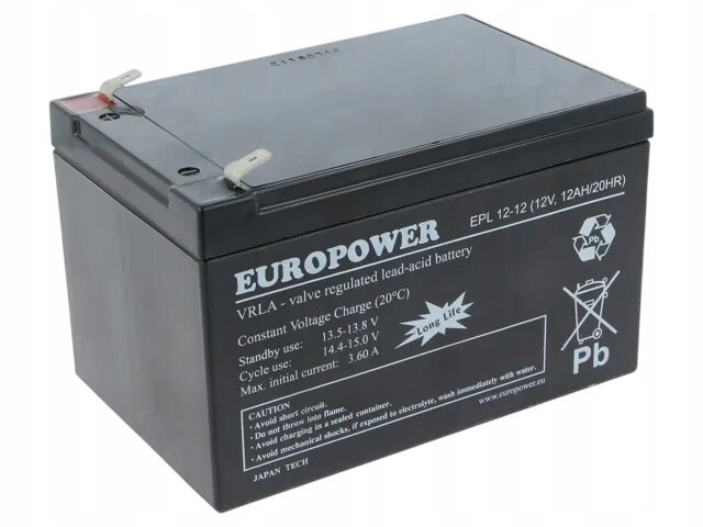 Akumulátor Europower řady Epl 12V 12Ah