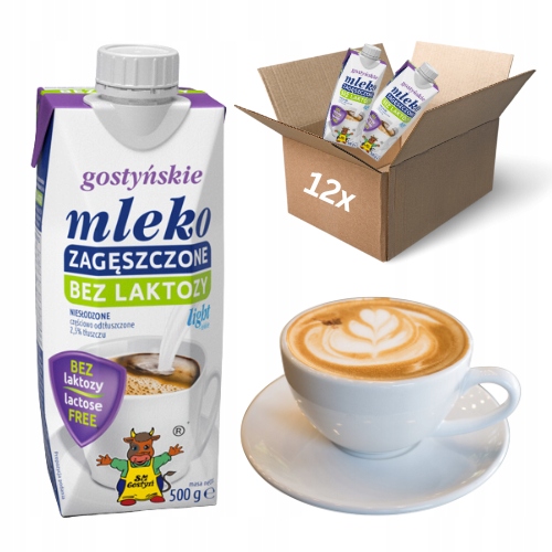 Levně 12 x Zahuštěné mléko Light bez laktózy Sm Gostyń 500 ml do kávy 2,5%