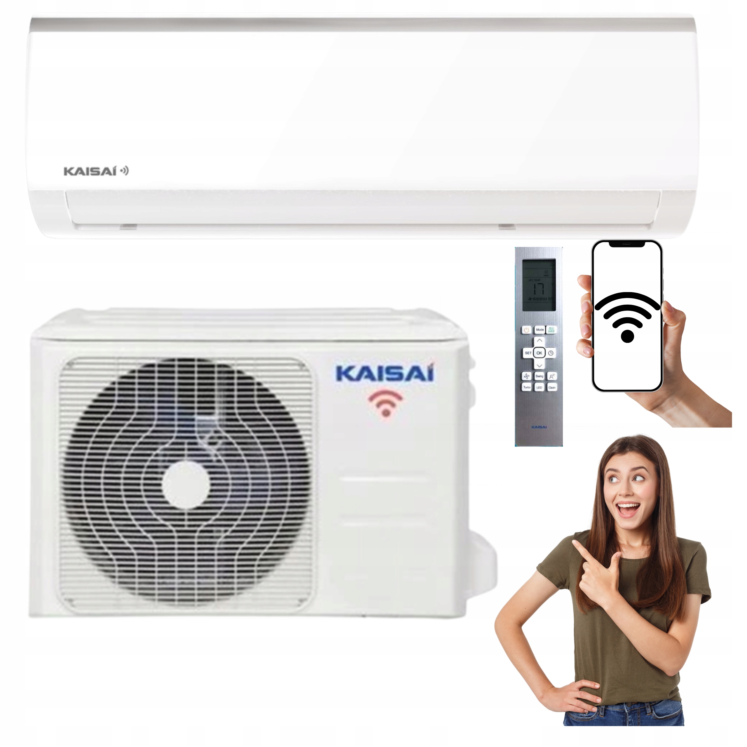 Nástenná klimatizácia Kaisai Fly 2,6 kW Wifi s Funkciou Vykurovania Výkonná Domácnosť