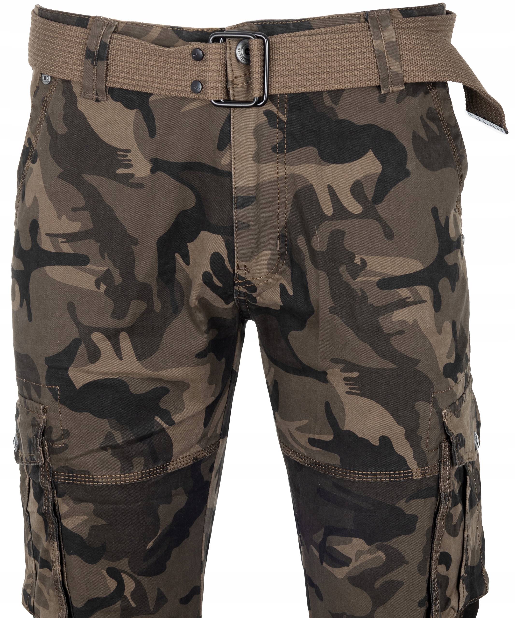 spodnie BOJÓWKI MORO BAWEŁNIANE brązowe moro ITENO PASEK GRATIS W34 Marka ITENO