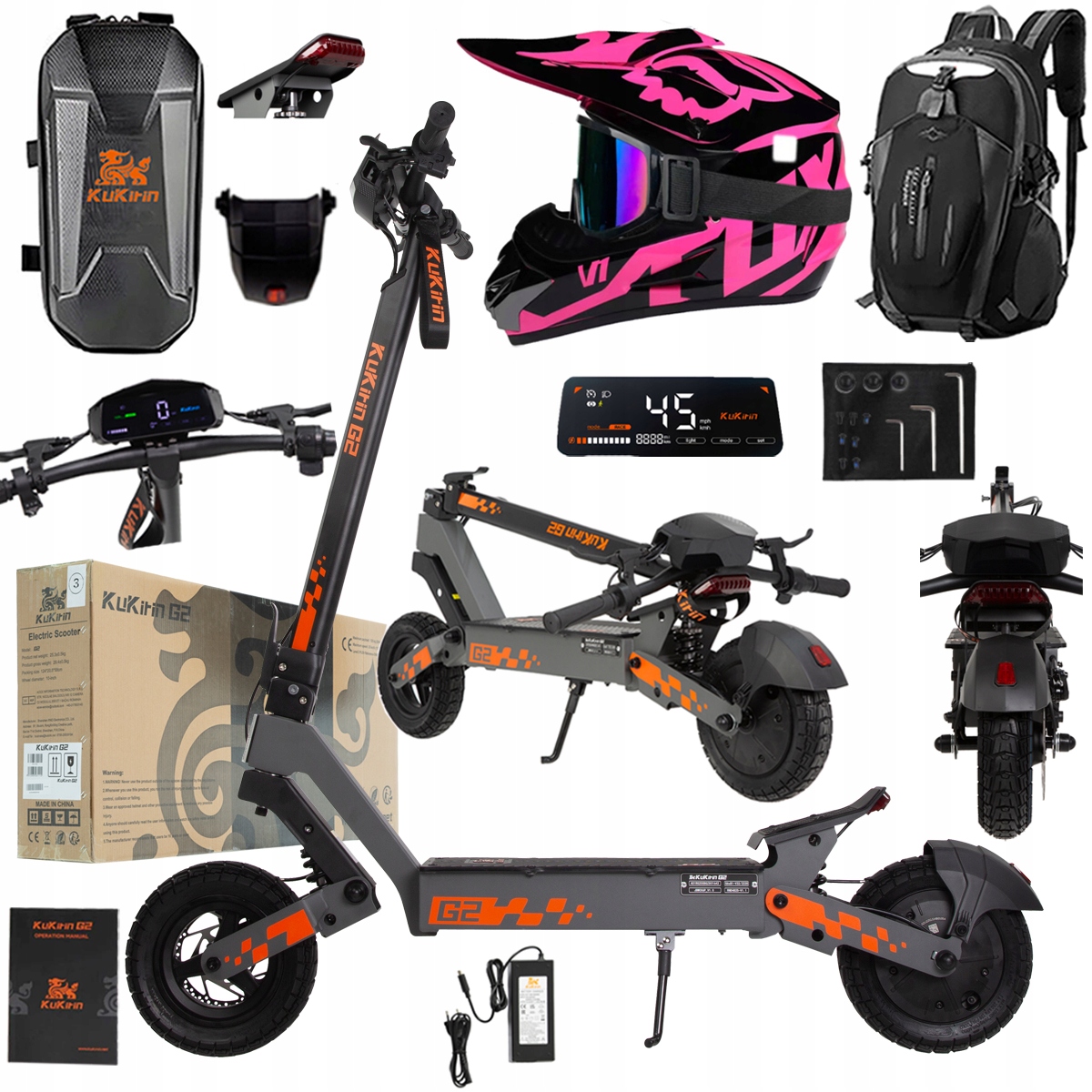 Kukirin G2 2026 Nové skládací elektrické vozidlo 1200W 45KM/H 15Ah 48V 10"