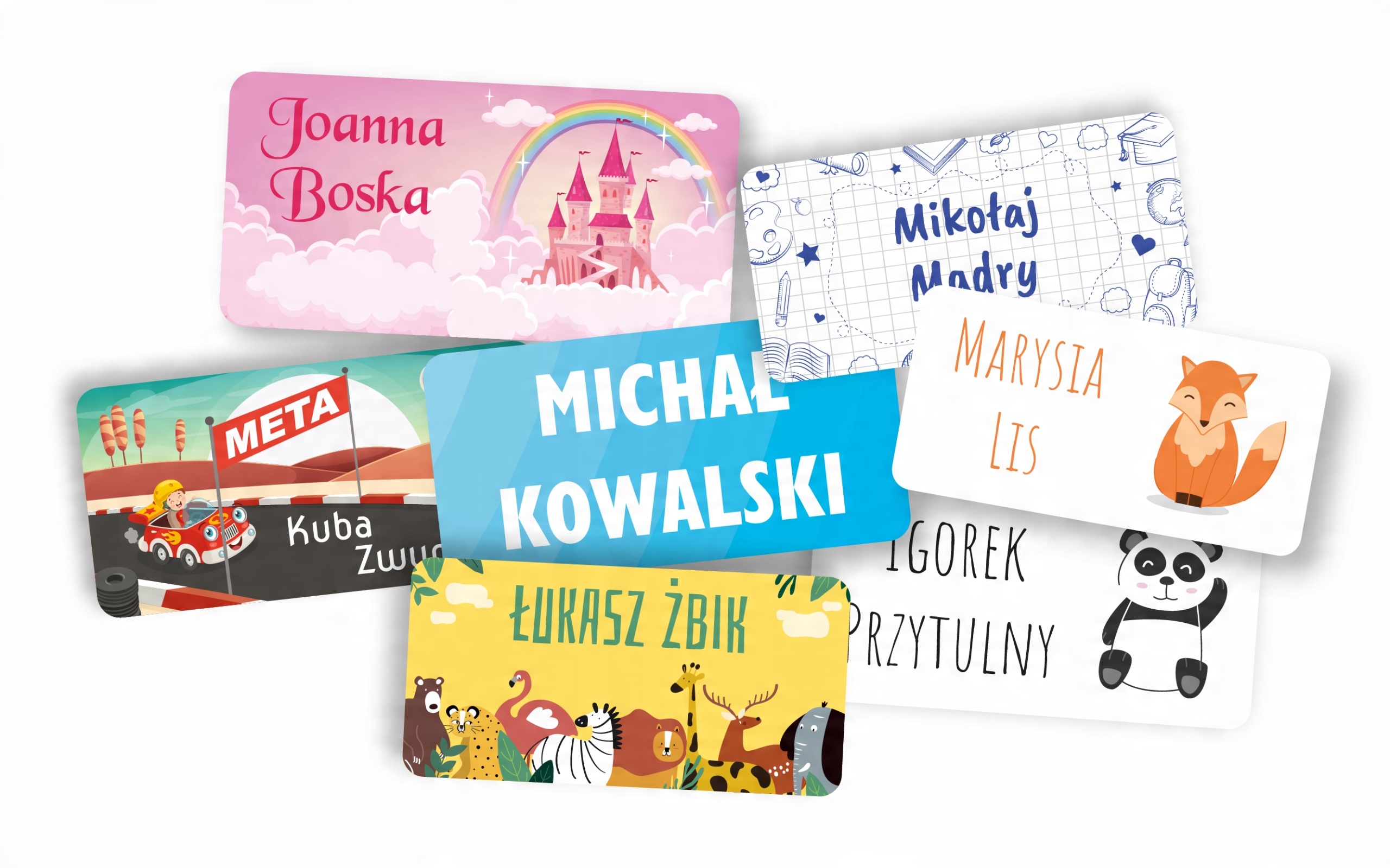 

Naklejki metki imienne personalizowany druk 27 szt