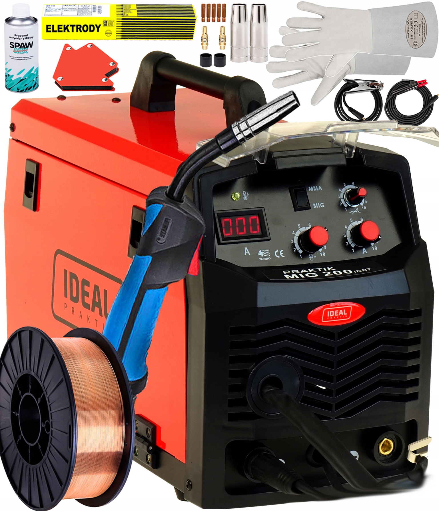 Poloautomatická Svářečka 200 Mma Tig Lift 3V1 Flux LCD