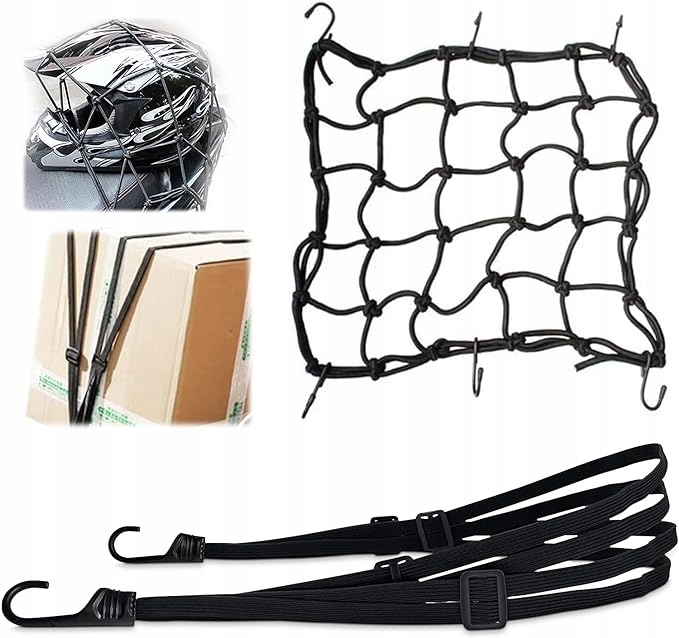 ZESTAW LINKA I SIATKA Z HACZYKAMI NA BAGAŻNIK ROWEROWY