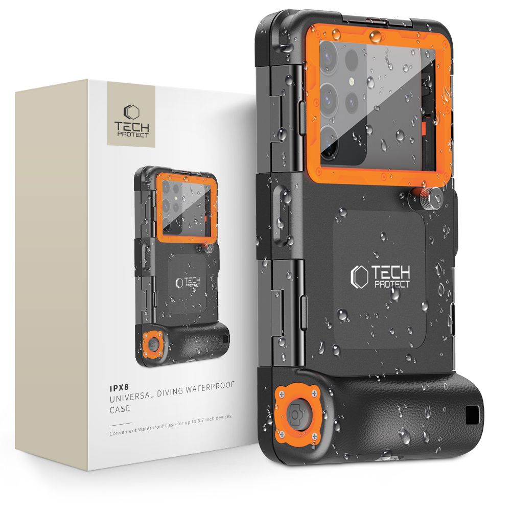 Tech-protect IPX8 Univerzální Vodotěsné Pouzdro Pro Potápění Černé/oranžové