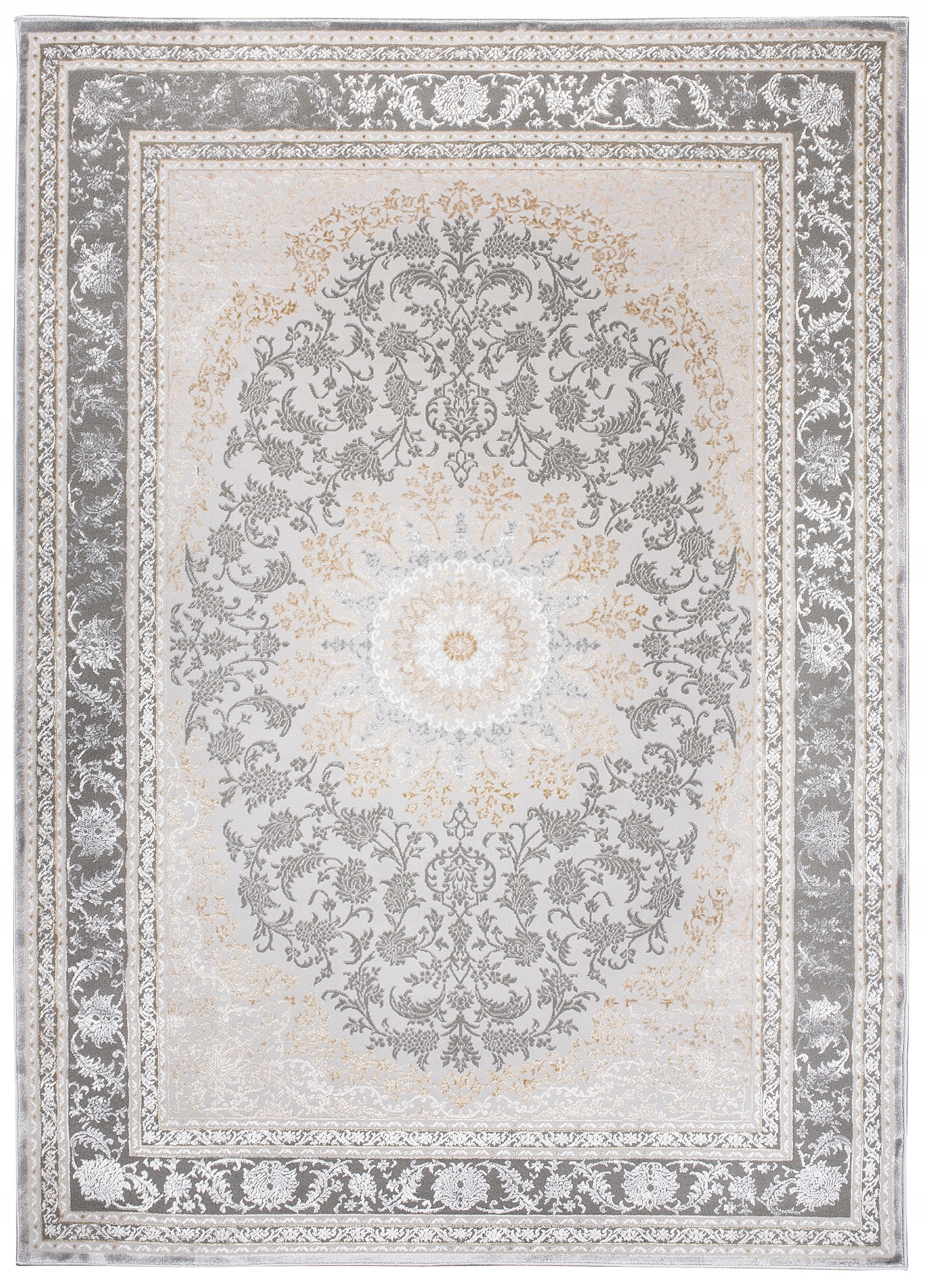 Koberec Hera 160x230 Štýlový Moderný Módny Lesklý krém béžový sivý w11