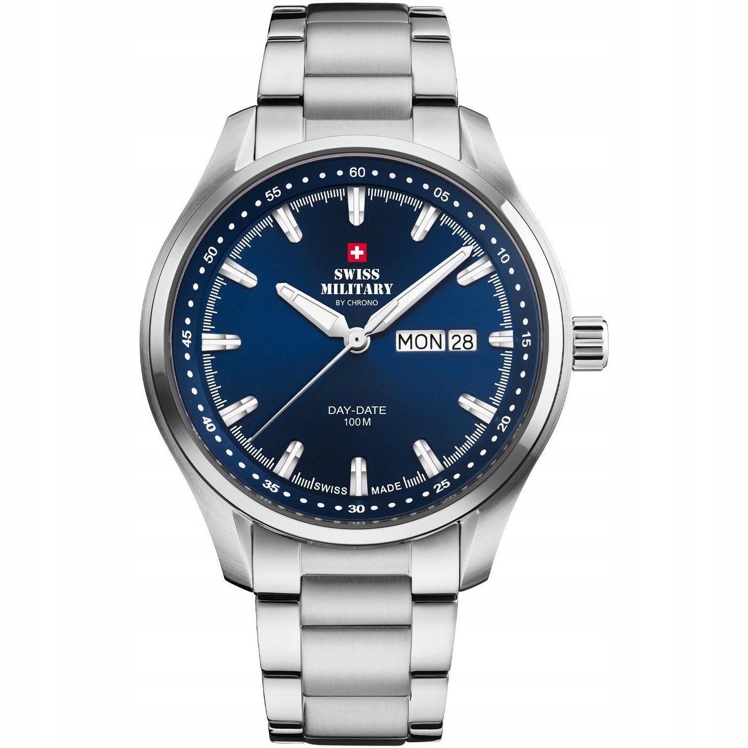 Pánské Hodinky Swiss Military by Chrono SM34116.03 stříbrný náramek