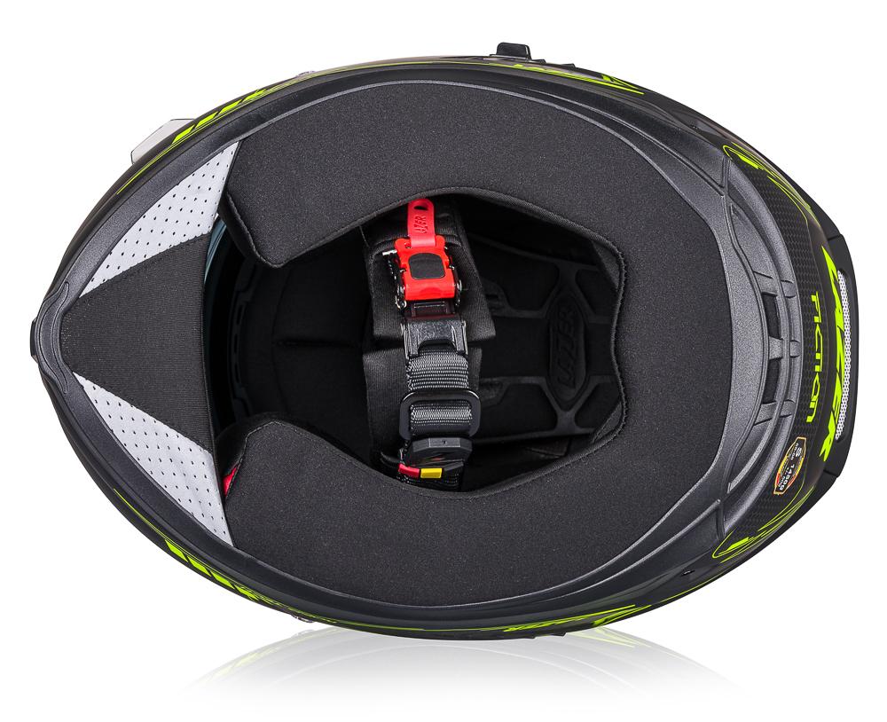 KASK MOTOCYKLOWY LAZER RAFALE EVO ROADTECH YELL S Cechy wizjera wzmocniona odporność na zarysowania zintegrowana blenda przeciwsłoneczna