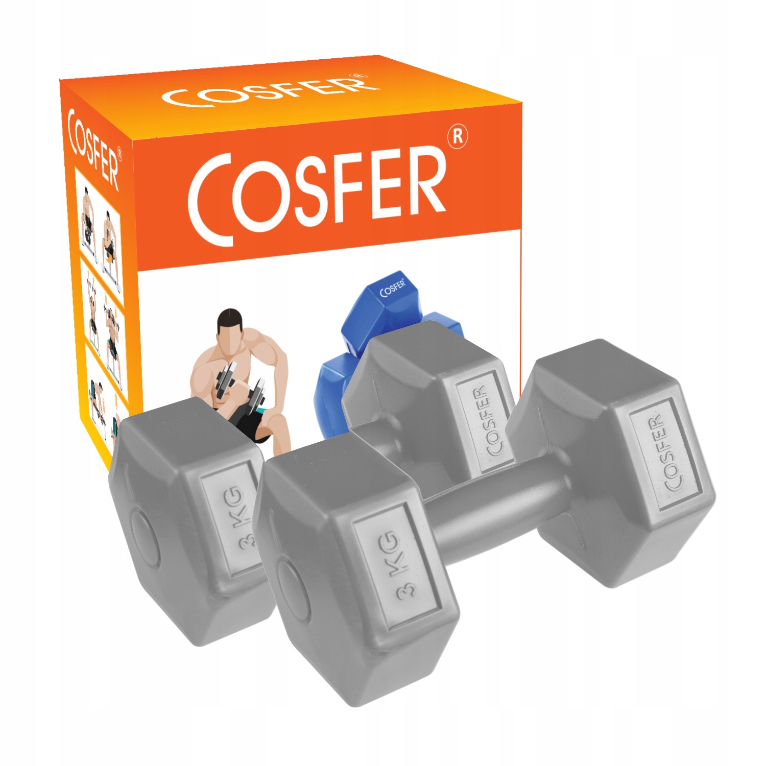 

Zestaw Hantli 2x3kg Hantelki Ciężarki Fitness 6kg