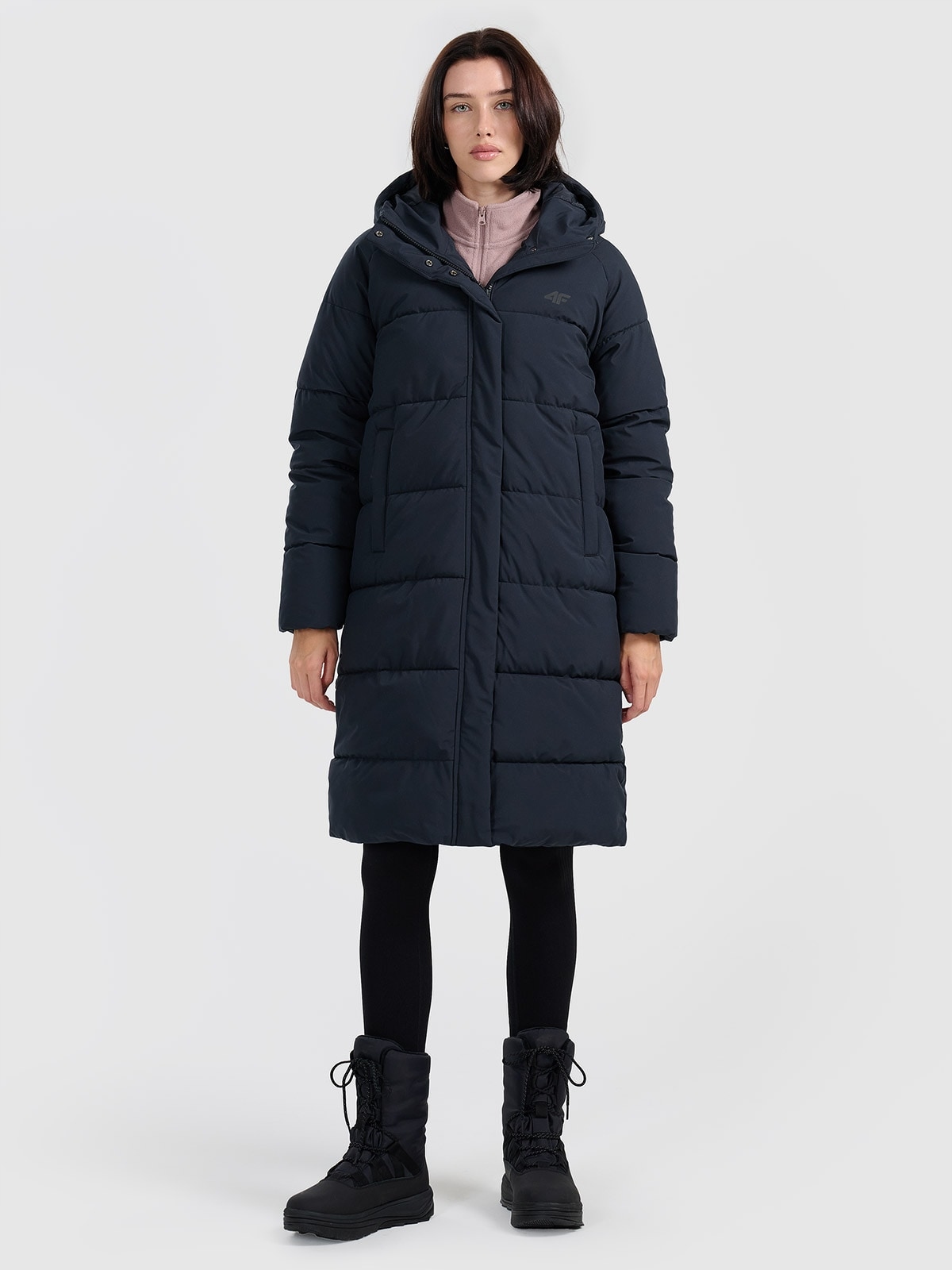 4F Dámská péřová bunda černá XXL