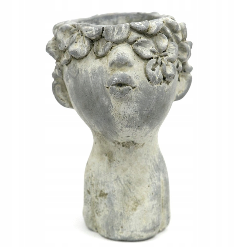 

Doniczka Szara Twarz 18x12cm Beton Głowa Osłonka