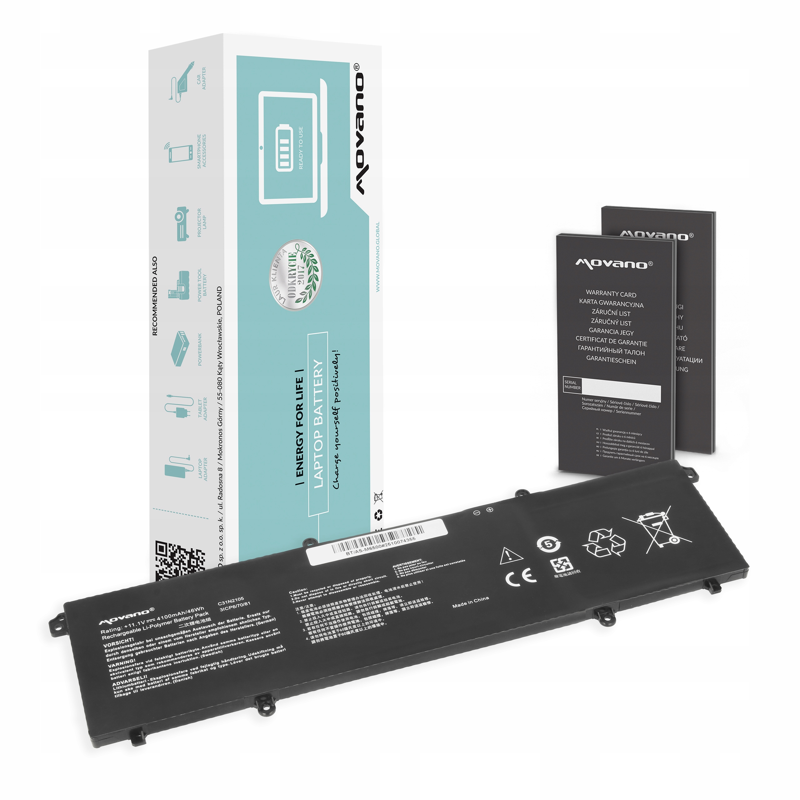 Bateria C31N2105 do Asus VivoBook 14x 15x 16x