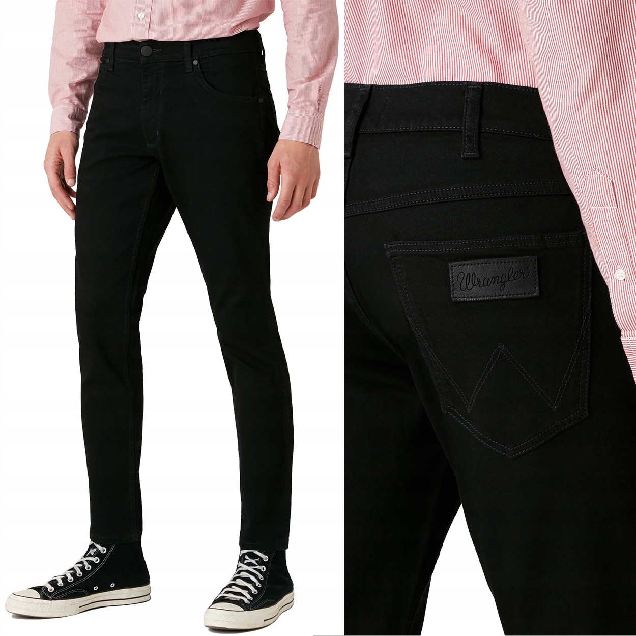 Wrangler Greensboro Black Valley černé jednoduché džínové kalhoty W42 L34