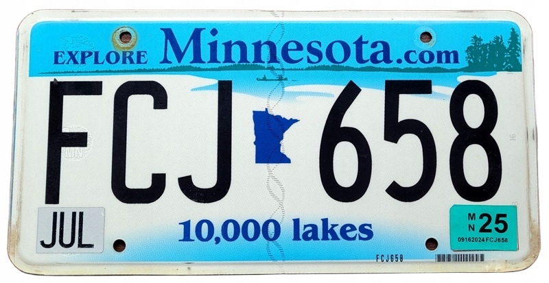 Minnesota - tablica z USA dla kolekcjonera