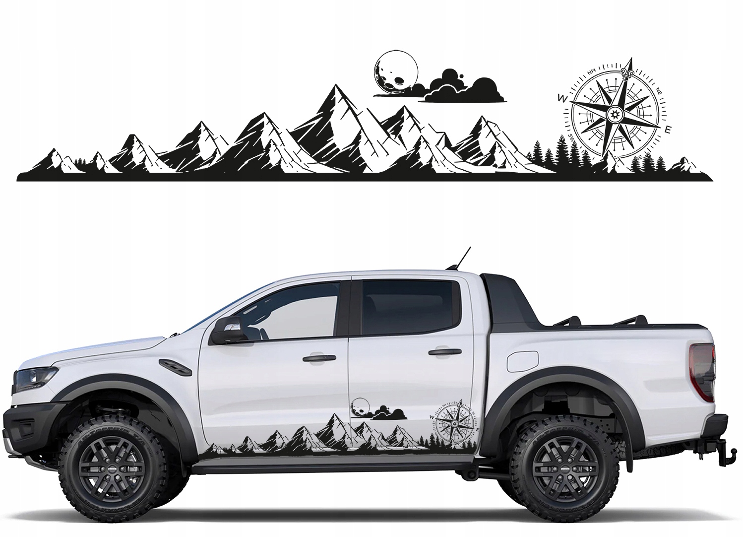 Samolepky Na Bok Auta Horské Pásmo 38x200 cm