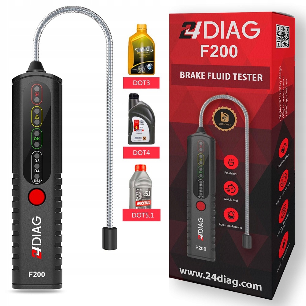 Tester Miernik Płynu Hamulcowego Led Dot 3 4 5 Dokładny Solidny Warsztatowy