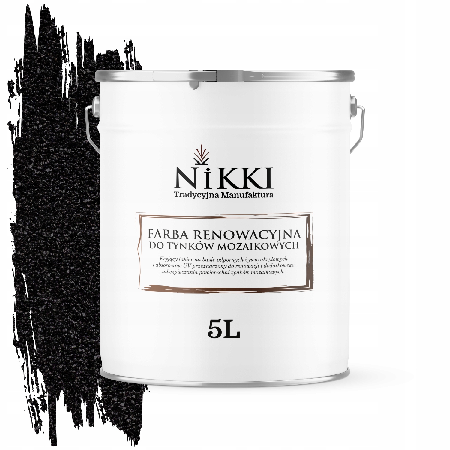 Renovačná farba na mozaikovú omietku 5L Rýchla obnova Čierna RAL9005