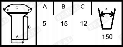 ZESTAW SZCZEK HAMULCOWYCH KBL19557 0 1550 BERAL Part manufacturer Beral