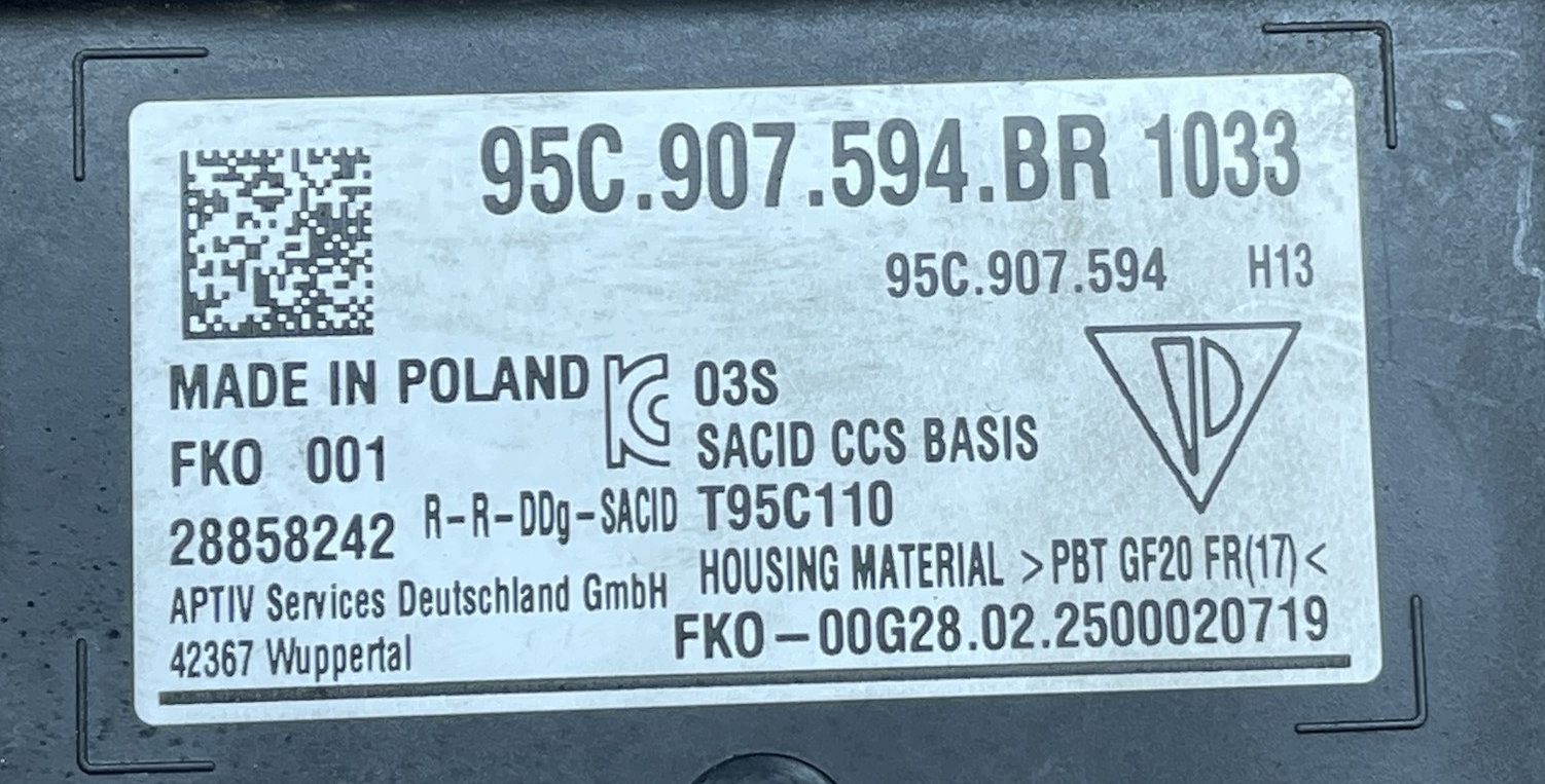 PORSCHE MACAN EV VW PASSAT B9 2024- module control unit LADOWANIA 95C907594BR