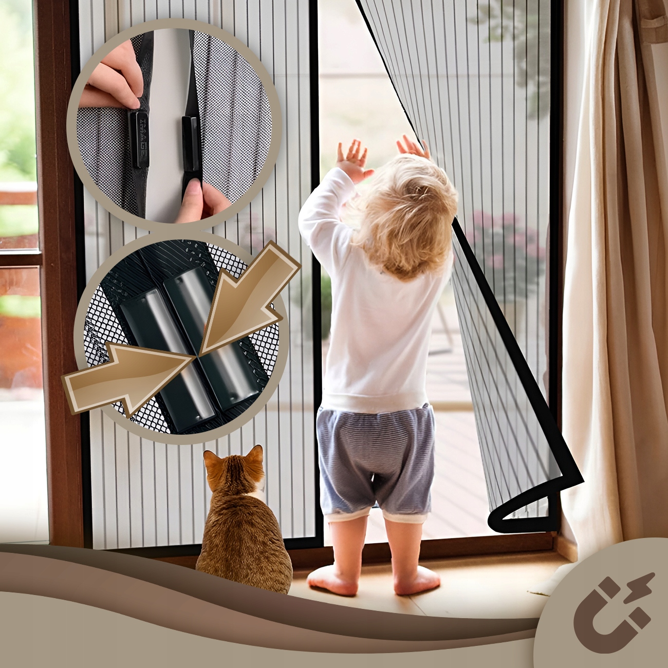 MOSKITIERA NA DRZWI BALKONOWE DRZWIOWA MAGNETYCZNA Z MAGNESEM MOCNA 210x100 EAN (GTIN) 5906358124649