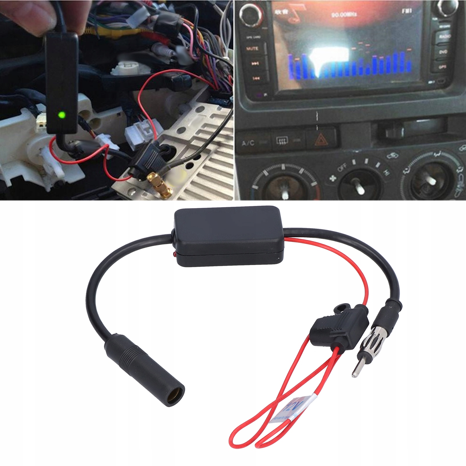 WZMACNIACZ ANTENOWY SYGNAŁU FM RADIO 12V 25DB Kod producenta 1616210110011