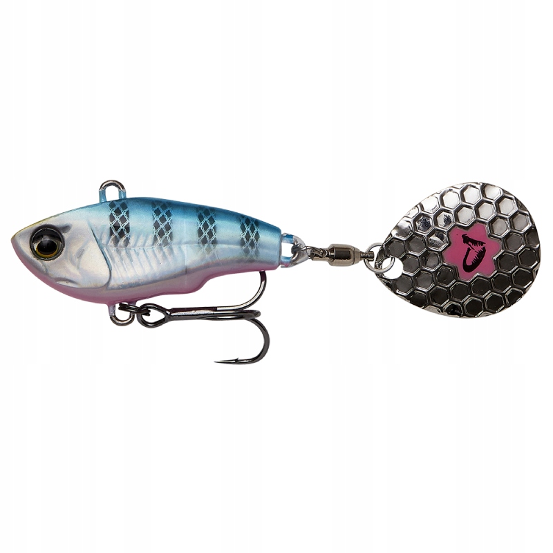 Wirujący Ogonek Fat Tail Spin 5,5CM 9G Blue Silver Pink