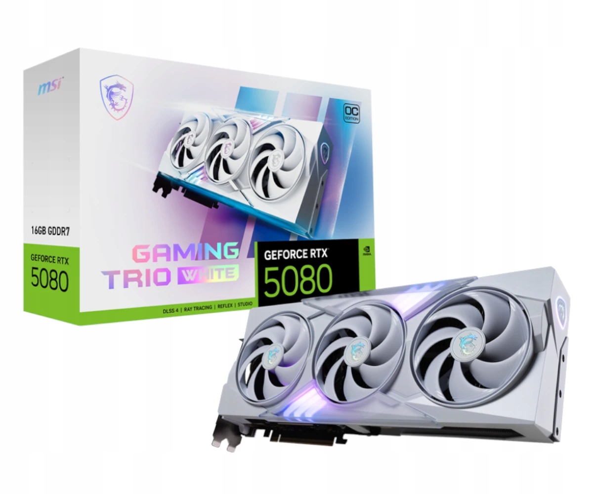 Karta graficzna Msi GeForce Rtx 5080 Gaming Trio Oc White 16GB GDDR7 DLSS4