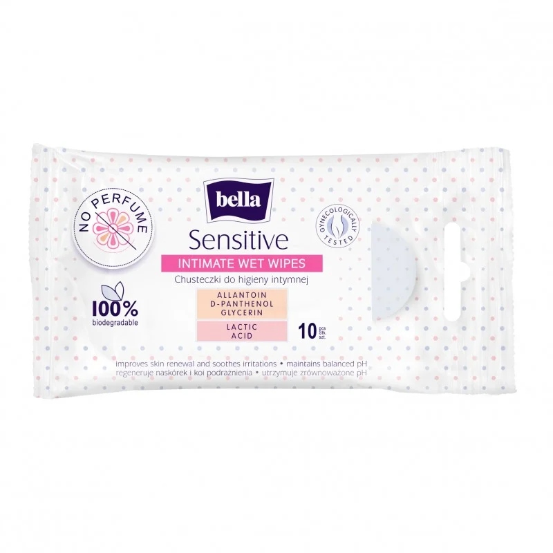 

Chusteczki Bella Sensitive do higieny intymnej 10