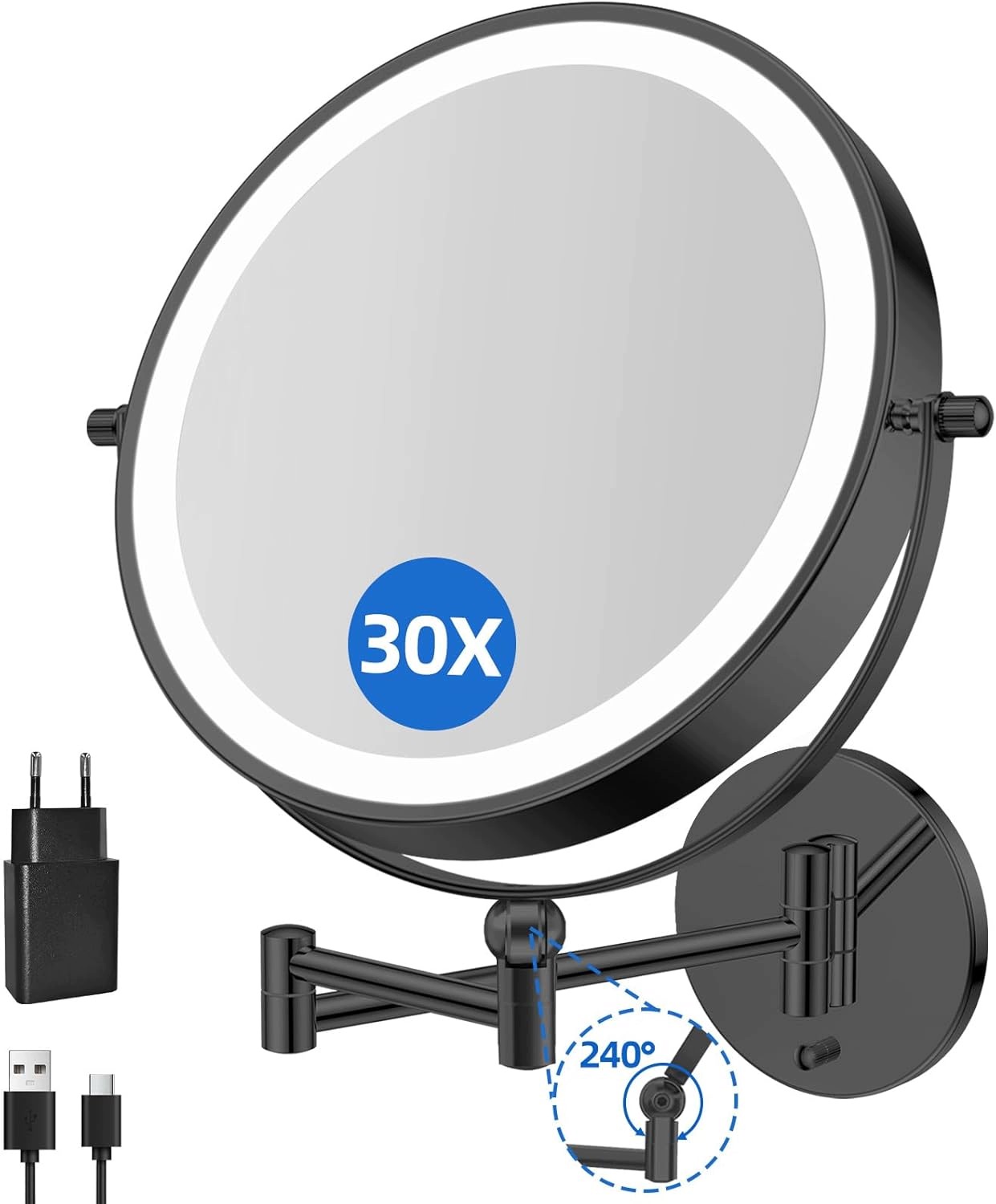Zrcadlo s zvětšením 1X/30X a akumulátor 5000 mAh