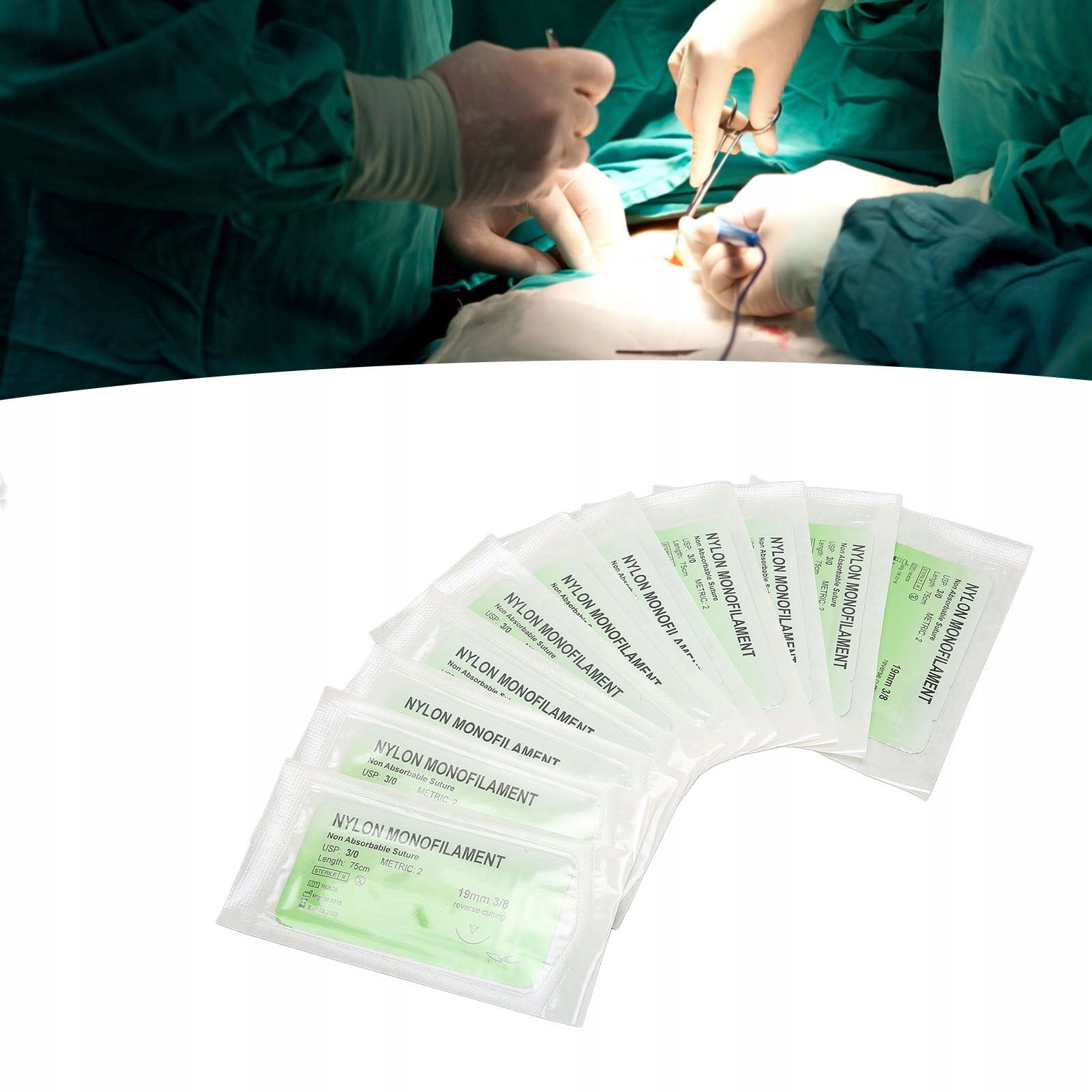 12 Szt. Nić Chirurgiczna Nici Chirurgiczne 3/0