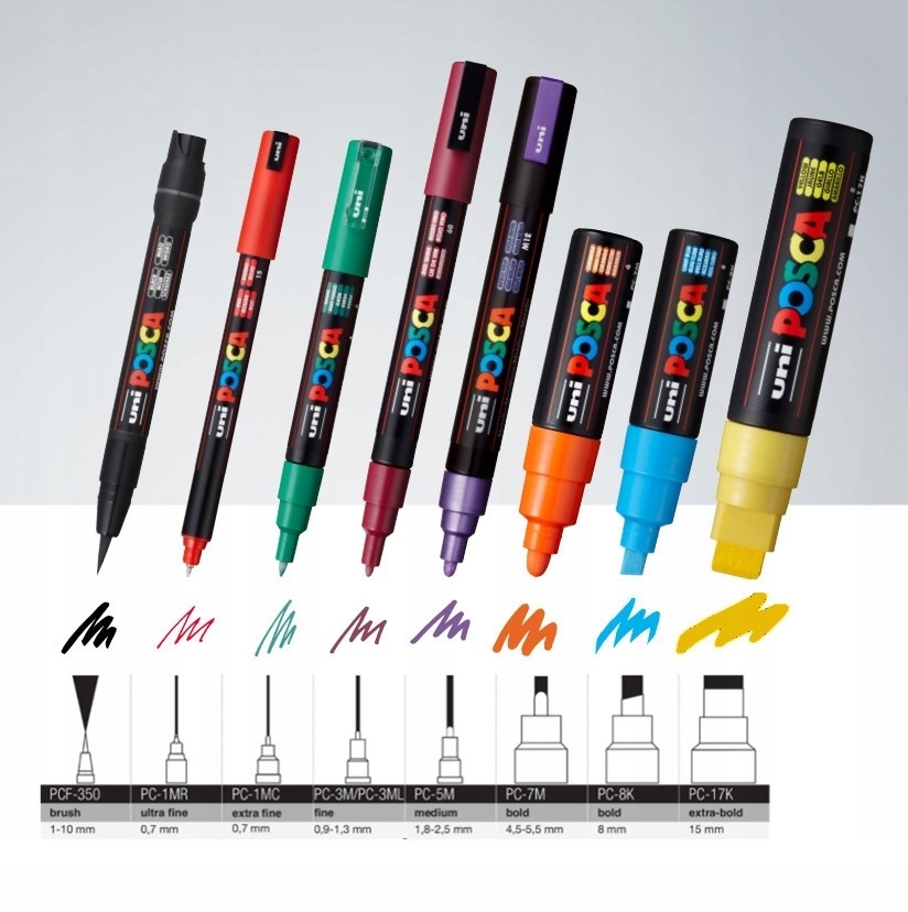 MARKER POSCA PC-17K Z FARBĄ PLAKATOWĄ NIEBIESKI UN Rodzaj permanentny