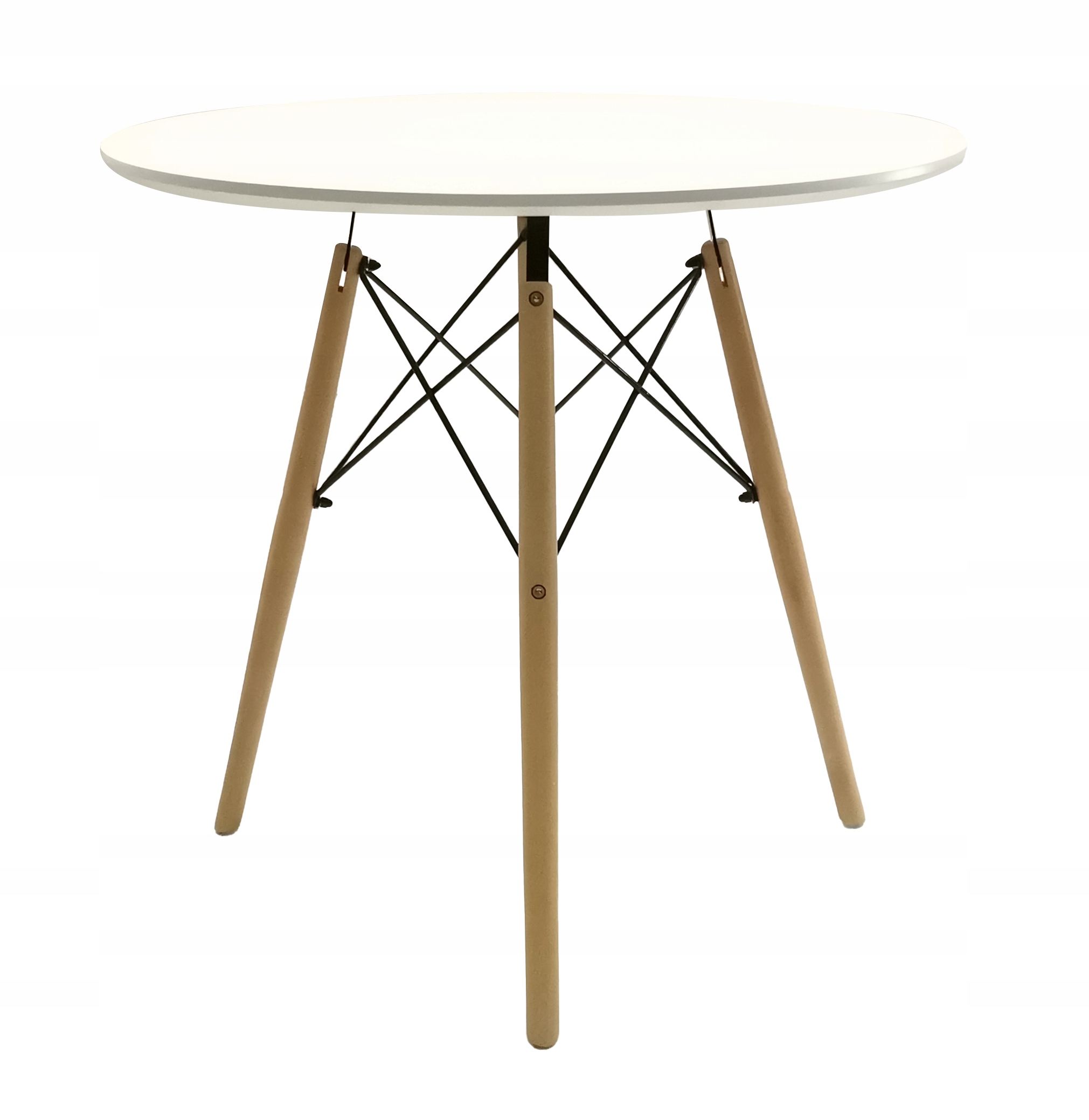 STÓŁ STOLIK OKRĄGŁY SKANDYNAWSKI DO SALON JADALNIA KUCHNIA CARO FI80 BIAŁY