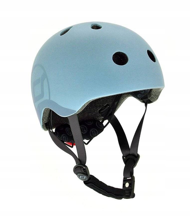 Scoot And Ride Kask S-m Steel dla dzieci regulacja 50-55cm rowerowy Led