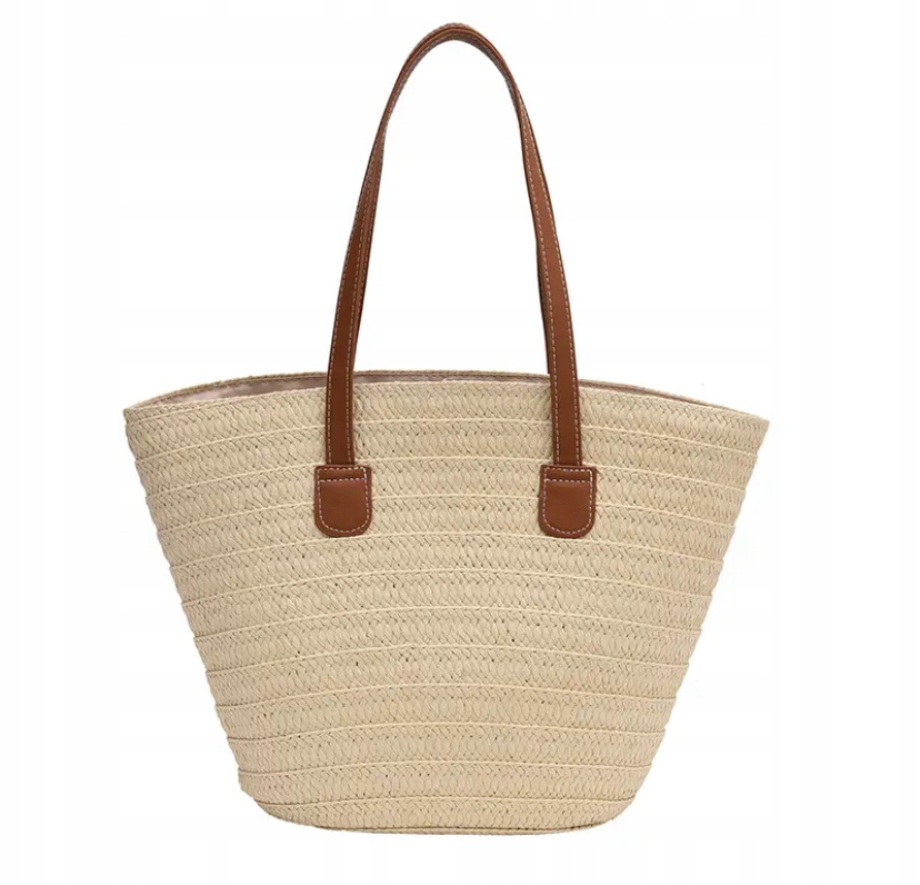 Torba torebka wiklinowa duża koszyk na ramię boho słomiana shoperka podróż