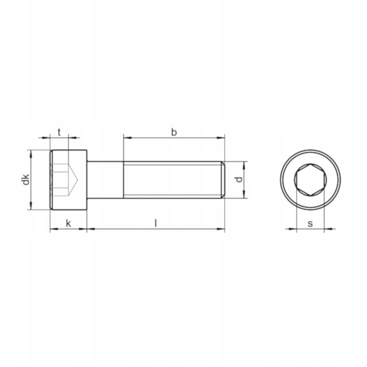 M2,5x12 ŚRUBA IMBUSOWA NIERDZEWNA ŚRUBY WALCOWE 10 Średnica gwintu 2.5 mm