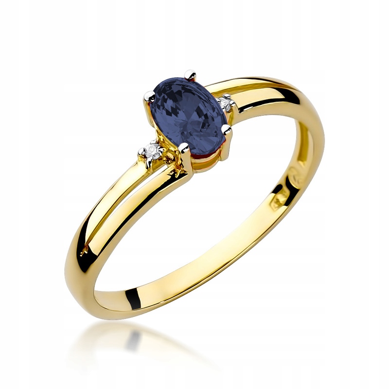 Prstýnek s brilianty a safírem r11