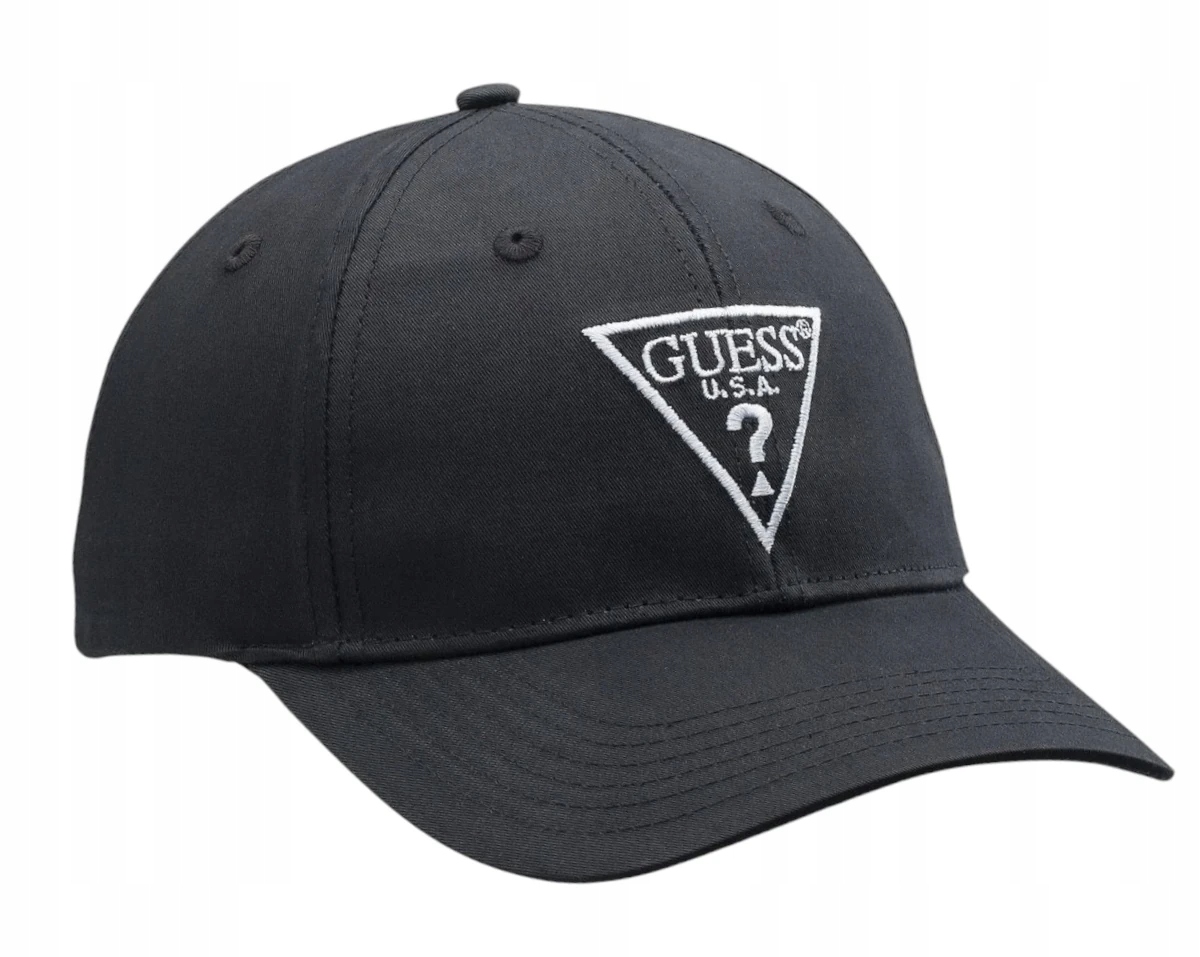 Guess kšiltovka baseballová čepice s logem, černá, nastavitelné zapínání